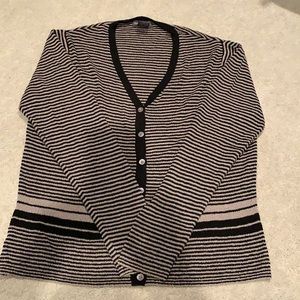 Banana Republic Varsity Stripe V Neck Sweater